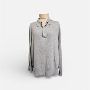 Moda International Heather Gray 85%Silk and 15% Cashmere Sweater L